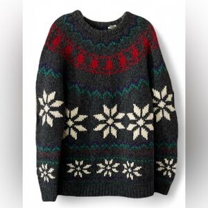 Vintage Handmade Kennth Stevens Winter Nordic Sweater with Snowflake Pattern/Med